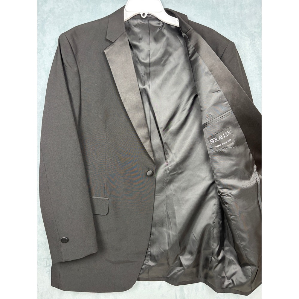 Neil Allyn Mens Black Tuxedo Jacket Satin Peak Lapel Formal Blazer 42L 3002C